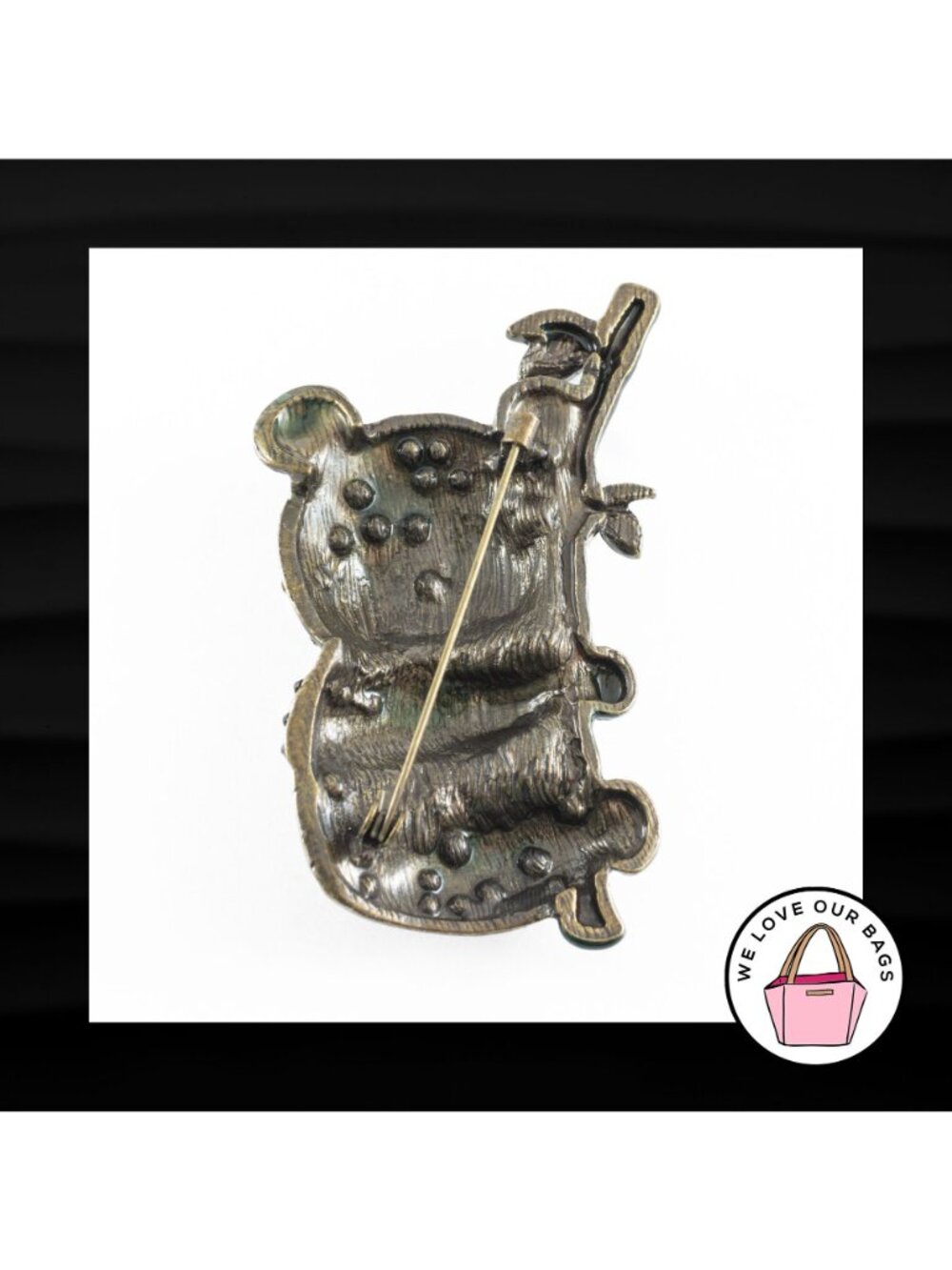 NEW CRYSTAL RHINESTONE PANDA BEAR METAL CHARM BROOCH PIN for BAG COAT SCARF - Picture 2 of 2